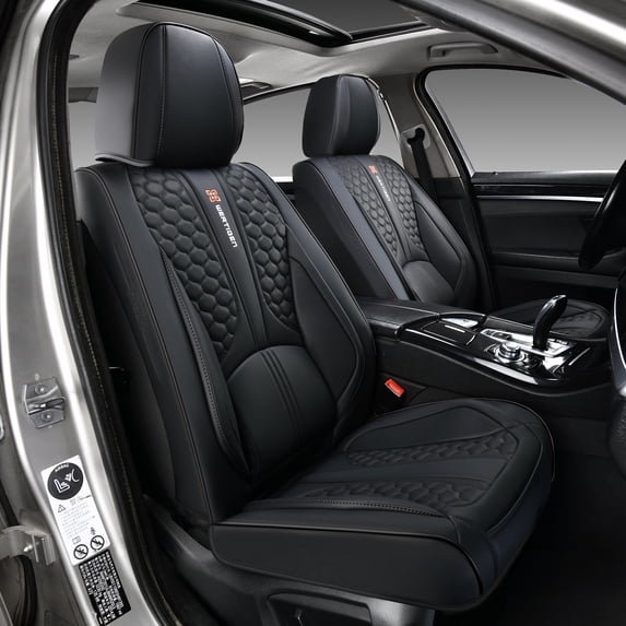 for Acura Rlx 2018 Car Seat Cover, Faux Leather 5 Seats Full Set With Lumbar Support Beautify Interior, Black Car Seat Covers, Protect Car Seats