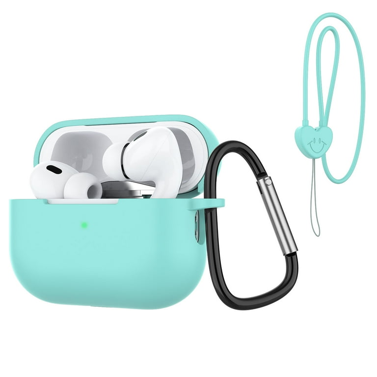 for Airpods Pro 2nd Generation Case Cover Soft Silicone Shock Absorbing Protective Case with Keychain Hand Strap for Apple Airpods Pro 2 Mint Walmart