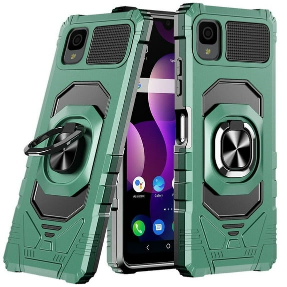 for Alcatel TCL 30Z (T602DL) TCL 30 LE Ring Phone Case Magnet Mount Ready Slip Guard Grids Pattern Kickstand Hybrid Slim Shock Bumper Cover