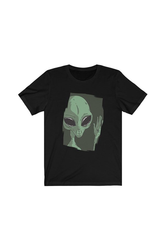 for Alien UFO Fan Sad Alien Waving UFO TShirt