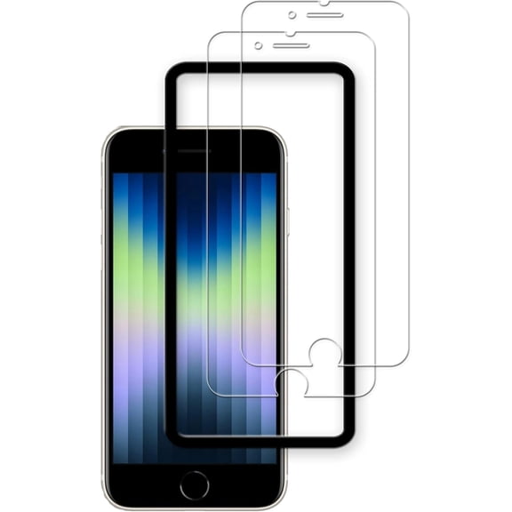 for Alignment Frame Designed For iPhone SE3 2022 / SE2 2020 iPhone 8/7 Tempered Glass Screen Protector Film 2-Pack