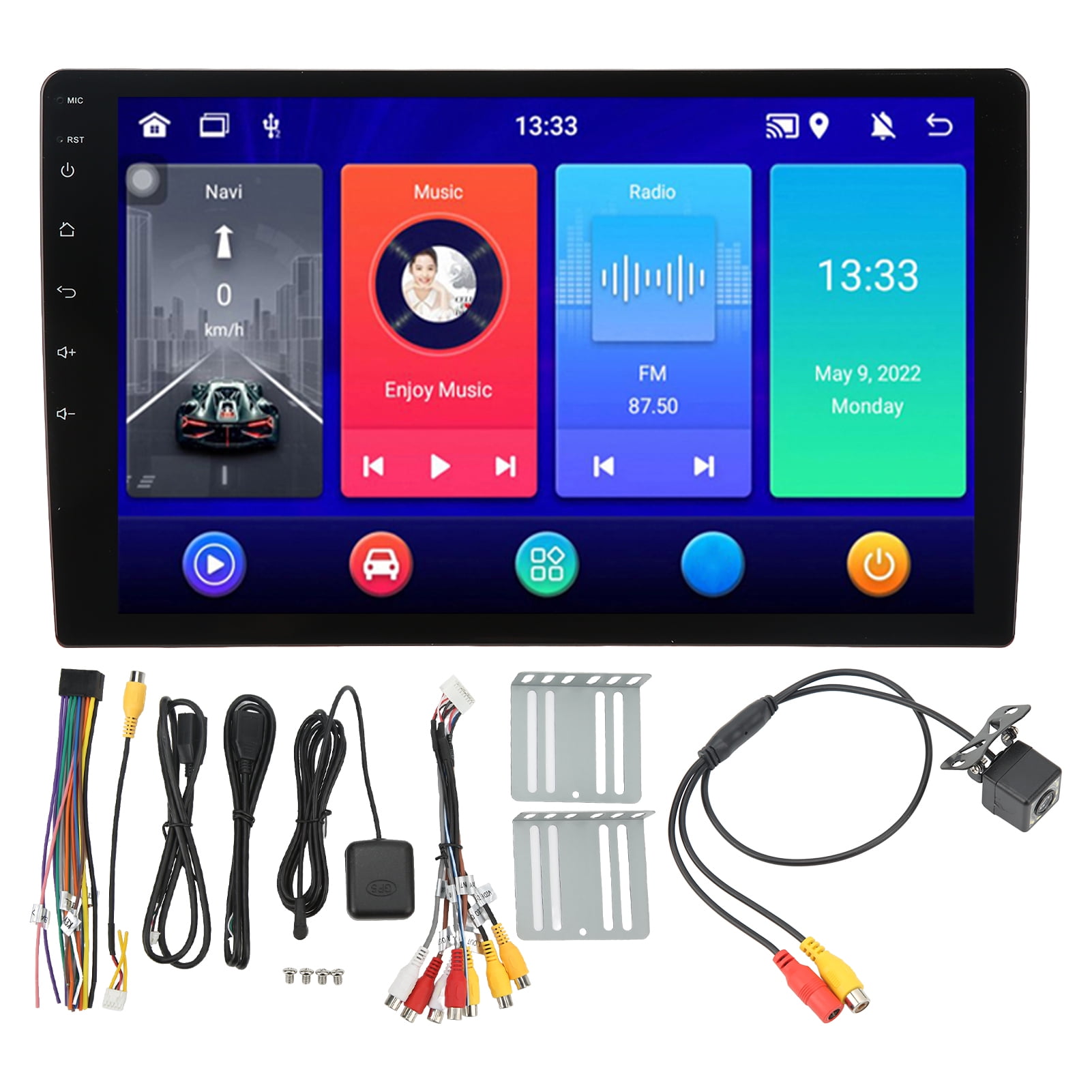 for Android 12 Car Stereo HD 1080P 10.1in IPS Touchscreen GPS