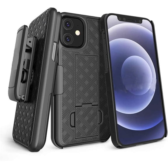 for Apple iPhone 12&12 Pro Slim Heavy Duty Combo Holster Shell With Swivel Belt Clip Kickstand Rugged Phone Cover For iPhone 12 Pro 6.1 Inch