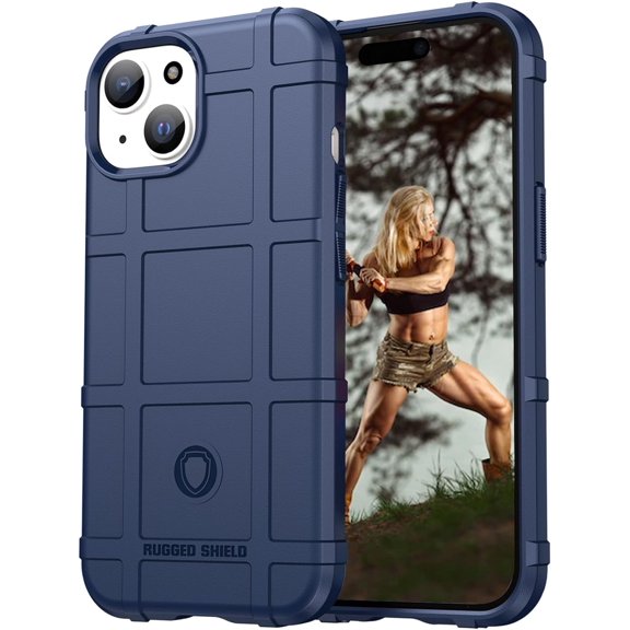 for Apple iPhone 15 Plus Case for Man, Heavy Duty Shockproof Phone Case Support Wireless Charging Cover for iPhone 15 Plus HD Blue