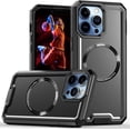 thumbnail image 1 of for Apple iPhone 15 Pro Case Compatible with MagSafe, Dual Layer Protection Rubber Cover Phone Case with Wireless Charging for iPhone 15 Pro YJ Black, 1 of 16