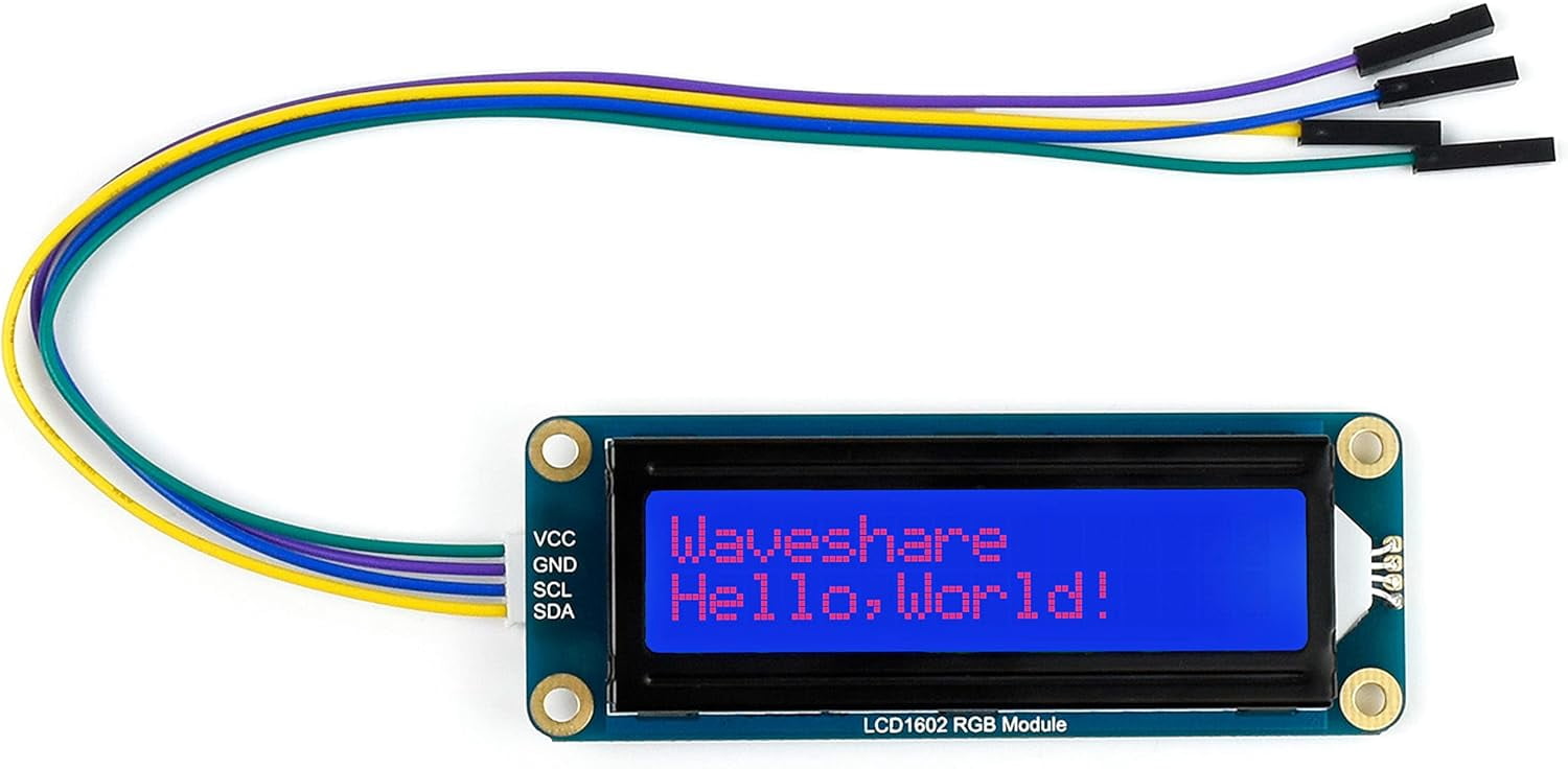 for Arduino /Pi Pico Jetson Nano, LCD1602 RGB Module 16x2 Characters up to 16 Million Colors Adjustable RGB Backlight Color I2C Interface 3.3V/5V