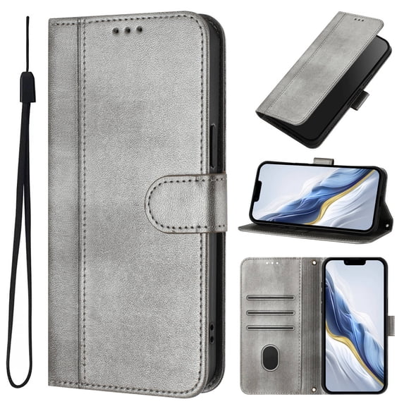 for Asus ROG Phone 9 Phone Case Wallet protective case leather Cover with magnetic closed cGrayit card slot shockproof protection phone case