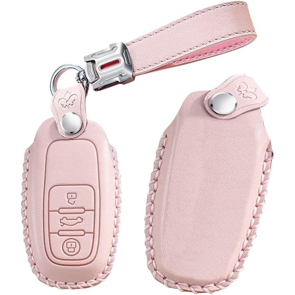 for Audi Key Fob Cover Case Leather Key Shell Key Case Compatible with Audi