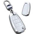 thumbnail image 1 of for Audi Key Fob Cover Case Metal Full Protection Key Shell Leather Key Case Fit For Audi A3 A1 A3 A6 Q2 Q3 Q7 TT TTS,1,1,Short-keychain-white, 1 of 6