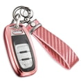thumbnail image 1 of for Audi Key Fob Cover with Carbon Fiber Belt Keychain, Stylish Soft TPU Key Case for Audi A3-A8 Q5 Q8 R8 RS4-RS7 S4-S8 SQ5 Series Smart Key, 1 of 8