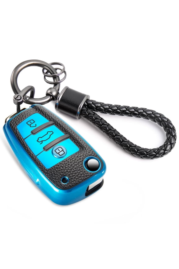for Audi Key Fob Cover with Fashionable Zirconia Wristlet KeyChain, Enchanting Diamond Patterns Soft Case for Audi A1/3/6 Q2/3 R8 RS3 S3 TT TTS