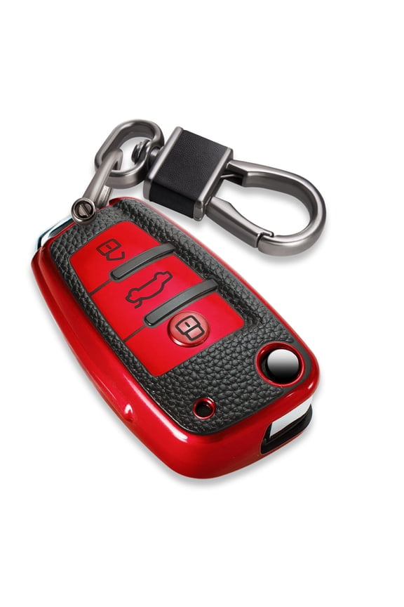 for Audi Key Fob Cover with Luxury Diamond Bling Braided Rope Keychain, Upgraded Soft Key Case for A1 A3 A4 A5 A6 Q3 Q5 Q7 TT S3 R8 Key Fob Shell