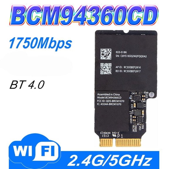 for BCM94360CD 802.11ac mini PCI-E WiFi WLAN Bluetooth 4.0 Card 1300Mbps 4360CD