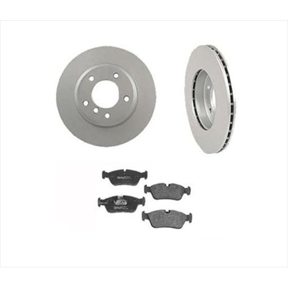for BMW 34173 Front Disc Brake Rotor & SMD781 Ceramic Pads Fits 01-05 for 325i - D3EA Certified, Vented Rotors, Steel & Ceramic, Extends Brake Life