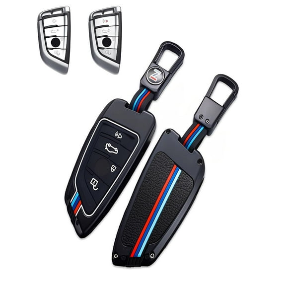 for BMW Key Fob Cover Case Metal Shell Car Smart Keys Protector Keychain Compatible 2 5 6 7 Series X1 X2 X3 X5