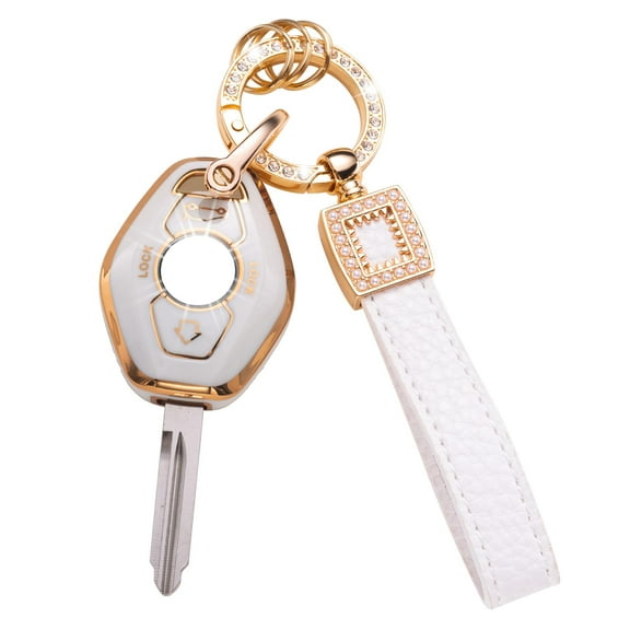 for BMW Key Fob Cover with Keychain, Car Key Fob Case Compatible with 3 5 7 Series M3 M5 M6 X3 X5 Z3 Z4 Z8 LX8FZV Smart Protector