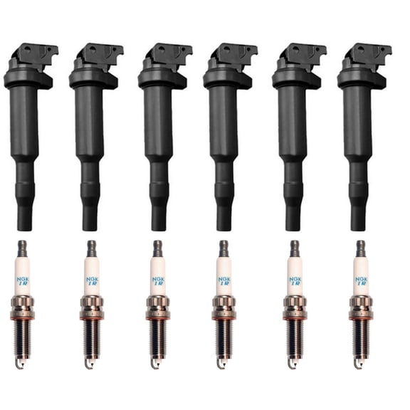for BMW X3 2011-2017 Ignition Coil Kit & for Laser Iridium for Spark Plugs 3.0L Engine - 6x COP Coils, OE Recommended, Enhanced Ignition Performance