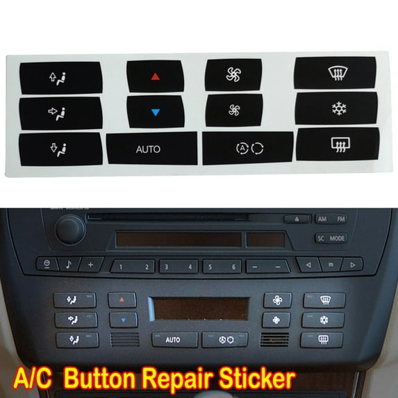 for BMW X3 E83 03-10 CLIMATE CONTROL BUTTON KNOB OVERLAY STICKERS REPAIR SET