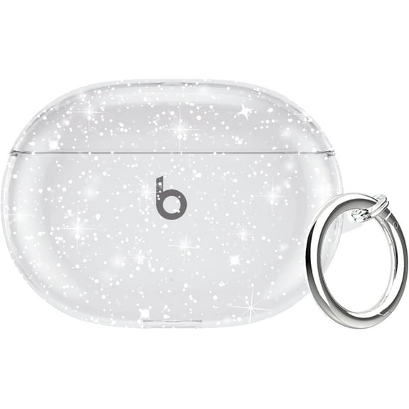 for Beats Studio Buds Case 2021 Clear Glitter,Full Protective Sparkly Bling Clear Case for Beats Studio Buds