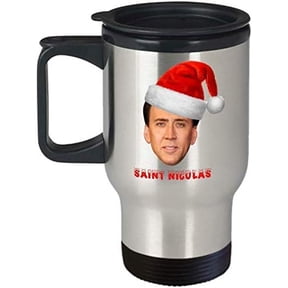 for Best Nicolas Cage Face Travel Cup-Face Off Nicolas Cage Merch Merchandise Shirt Sticker Nicholas Cage Funny Mom Coffee Mug Gift 14 oz