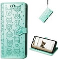 thumbnail image 1 of for Blackview A95 Wallet Case, Cat Dog Cartoon Cute Style with ID Card Holder PU Leather Flip Phone Cover Case for Blackview A95      Green, 1 of 13