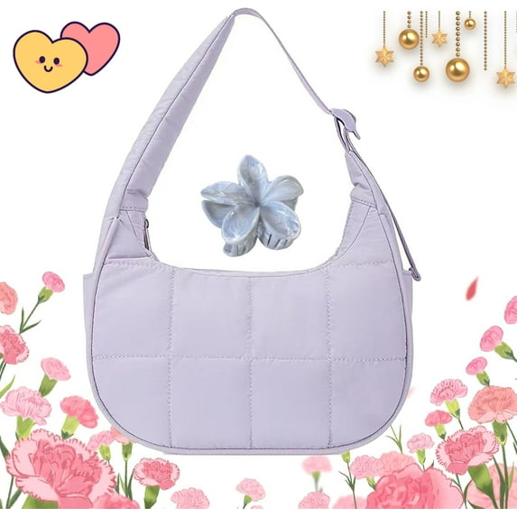 for Bloomr Purse, Bloomr the Mila Bag, Blo omr Small Puffer Crescent Shoulder Bag for Women
