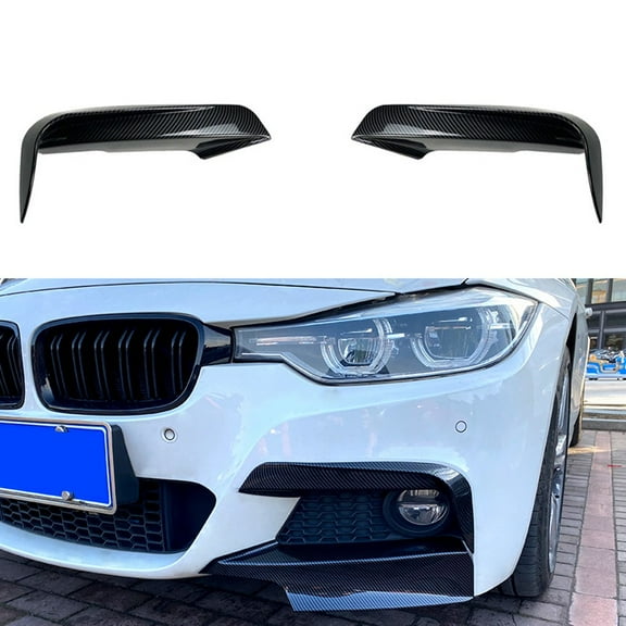 for Bmw 3 Series F30 F31 2012-19 M Sport Gloss Black Front Splitter Lip Canards