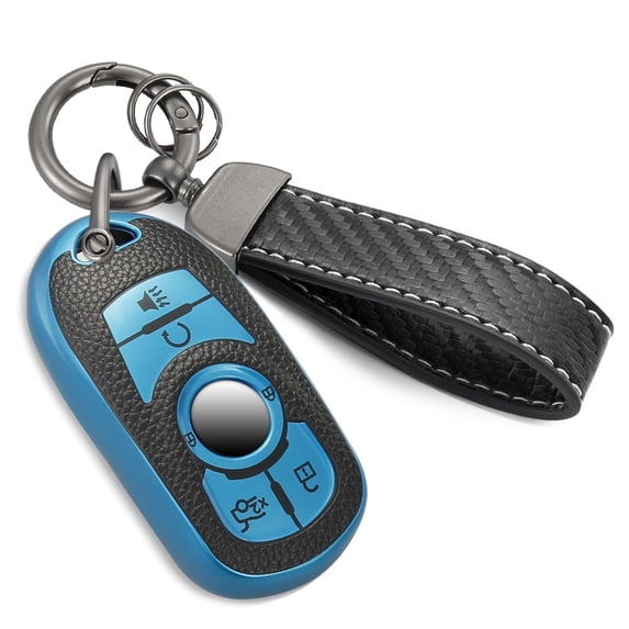 for Buick Key Fob Cover with Upgraded Anti-lost Luxury Keychains, Fashionable Matte Metallic Silver Soft Case for Enclave Encore Regal Tourx