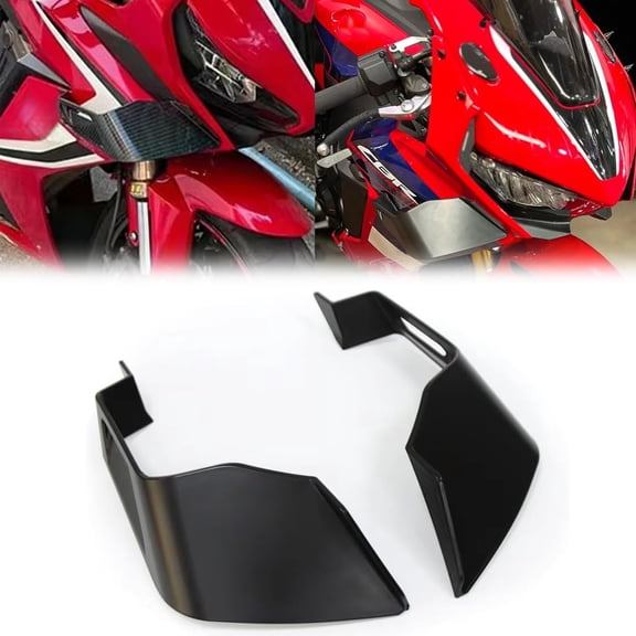 for CBR650R CBR600RR CBR1000RR-R CBR1000RR Accessories Motorcycle Winglet Aerodynamic Wing Kit Fixed Side Wing Spoiler Fairing (Bright Black)