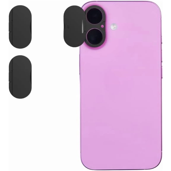 for Camera Lens Cover Compatible for iPhone 17/16 Plus/16, Camera Lens Protector Protect Privacy and Security, Updated Strong Adhesive, Black -2 Pack