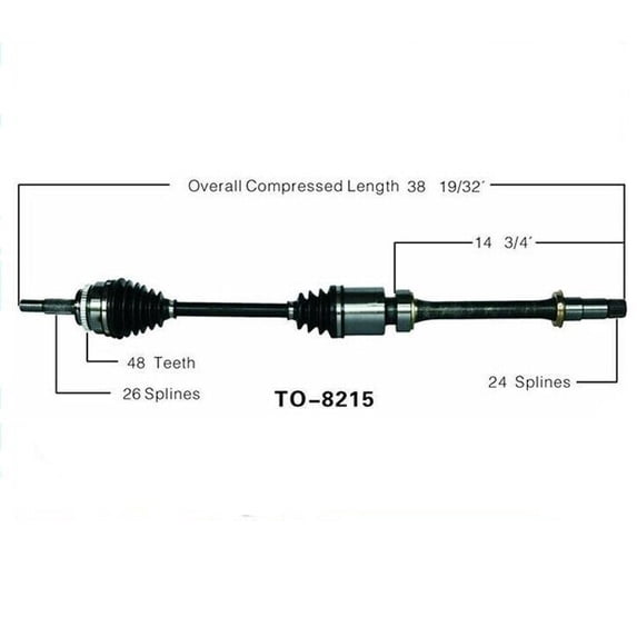 for Camry 2.4L Hybrid CV Drive Shaft Assembly - TO-8215 - Right Front CV Axle - 3 Year Warranty