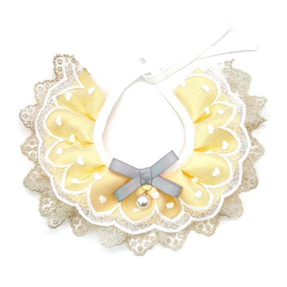 for Cat Wedding Costume Princess Wedding Dress Bandana Collar with Delicate Lace Trim Ribbon Bowknot for Cats Only