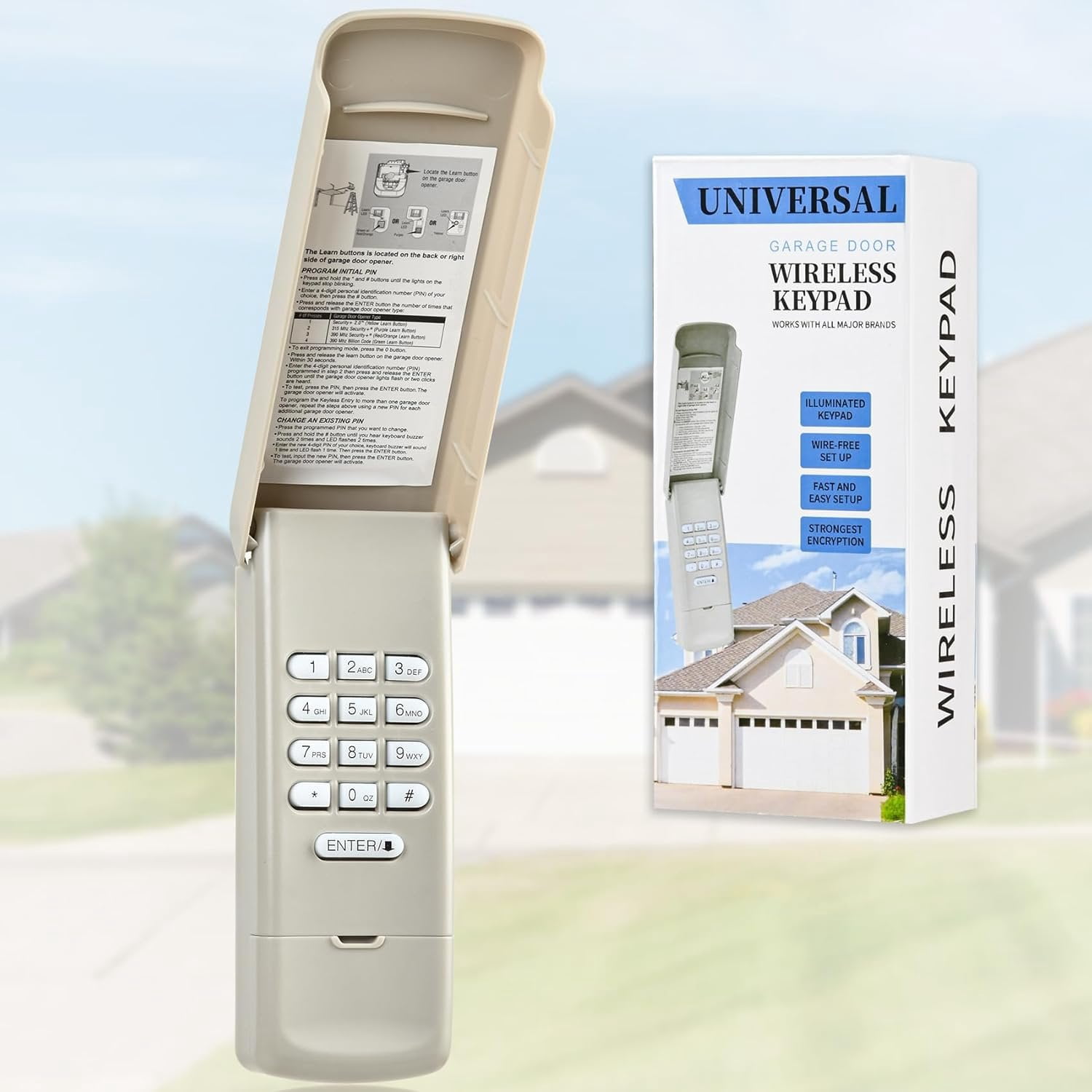 for Chamberlain Garage Door Opener Keypad Universal, Replaces 877MAX ...