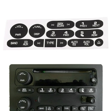 for Chevrolet 2002-2006 6 Disc Radio Button Repair Decal Sticker Kit Dash