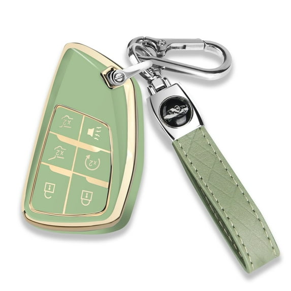 for Chevy Key Fob Cover with Keychain Soft TPU Protection Case Compatible with 2021-2025 Chevy Tahoe Suburban GMC Yukon Denali Silverado 6 Buttons