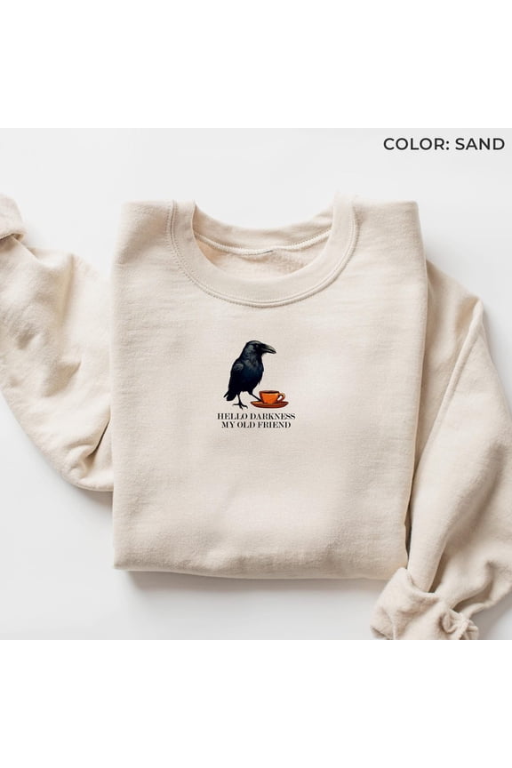 for Coffee Lover Raven Crow Coffee Shirt season Shirt Sweatshirt Fall Tee Tshirts Women's Men's Oversized, F2243 Tshirt All Size S-5XL