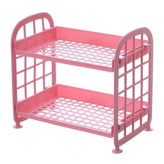 for Creative 2 Hollow Out Foldable Shelf Countertop Cosmetic Storage Rack Vanity Tray Bathroom Kitchen Tabletop