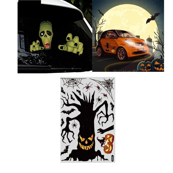 for Creative Halloween Stickers PVC Automobile Outside Decals for Home Auto Exterior Decorations Party Supplies
