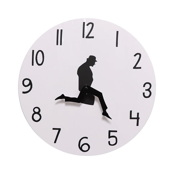for Creative Wall Clock Decorative Walking Man in Suit Wall Art Clock Precise Sweep Second Silent Home Decoration for Of