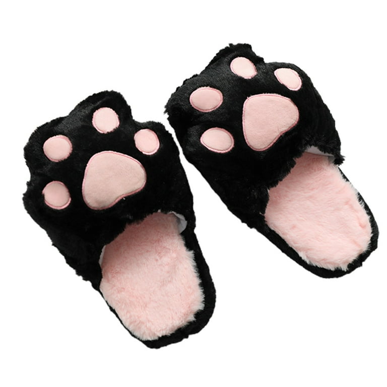 for Creative for Cat Paw Plush Slippers Girls Winter Cartoon Home