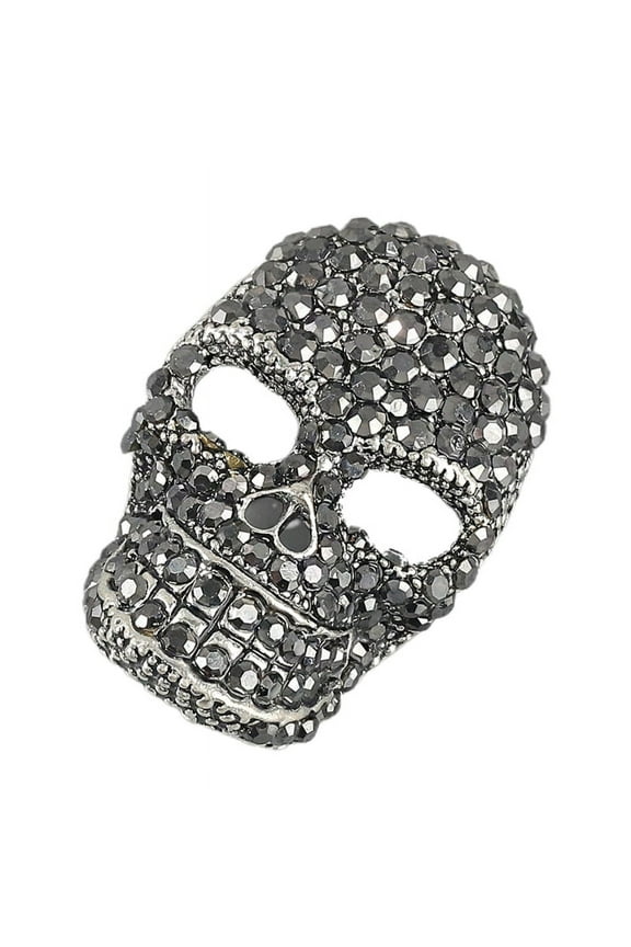 for Creative for Rhinestone Skull for Head Brooch Vintage Paved Crystal Corsages Sparkly Punk Shawl Pins Shiny Clothes B
