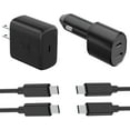 thumbnail image 1 of for Cricket Icon 3 - 45W PD Charger Kit,USB C Super Fast Charging Wall Charger Block/Car Adapter with 2x C to C Cord - Black, 1 of 5