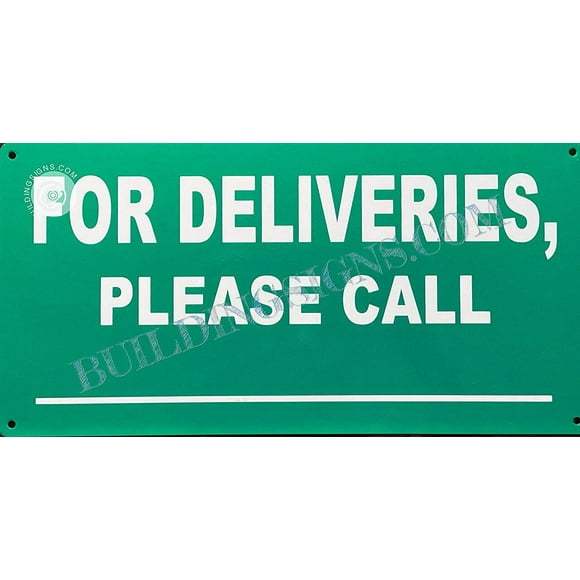for DELEVRIES Please Call Sign (Aluminium, Green Background,6X12 inch) (ref-2201)