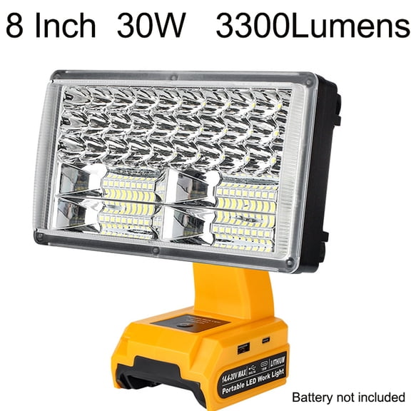 for De*walt 18-20V Li-ion Battery Wireless LED Work Light Outdoor Lighting Flashlight Emergency Flood Lamp Spotlight 8 inch