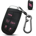 thumbnail image 1 of for Dodge Key Fob 5 Button Key Fob Case Silicone Remote Key Case for Dodge for Grand Cherokee Key fob Cover (Black Pink), 1 of 9