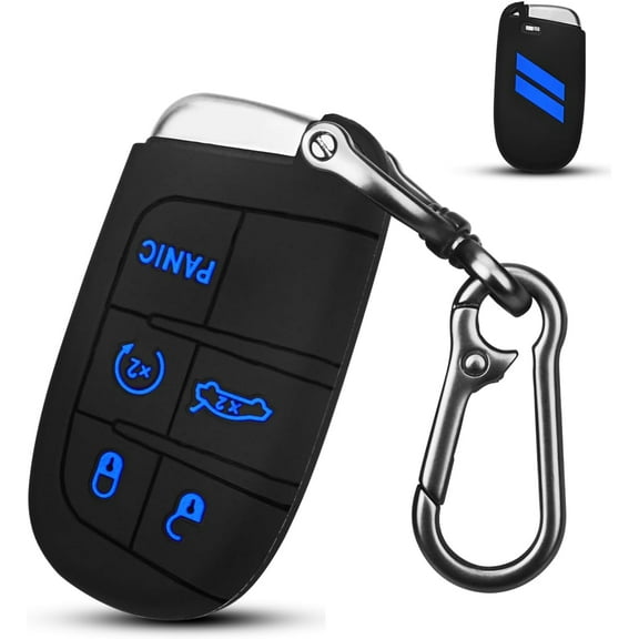 for Dodge Key Fob 5 Button Key Fob Case Silicone Remote Key Case for Dodge for Jeep Grand Cherokee Key fob Cover
