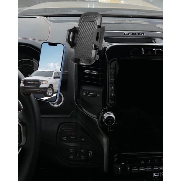 for Dodge RAM Phone Mount Custom Fit 2019-present (Only Supports 12 inch Screen) Dodge RAM Accessories Compatible for All Cell Phones