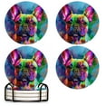 for Dog for Bulldog Drink Coasters with Holder,NonSlip Coasters Set of