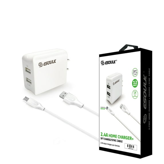 Reiko Wireless Package Dual Travel R V9 Cable 5ft- White