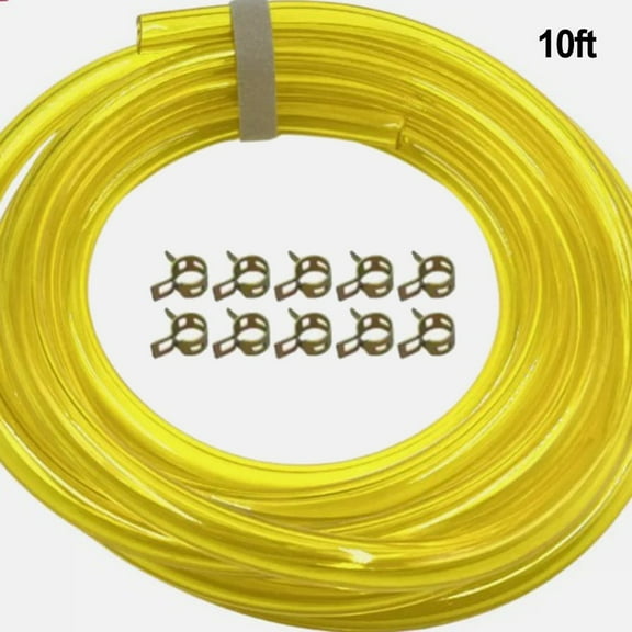 for Durable 10ft Fuel Line Hose with Clamps - Oil & Gas Resistant, Easy Flow!